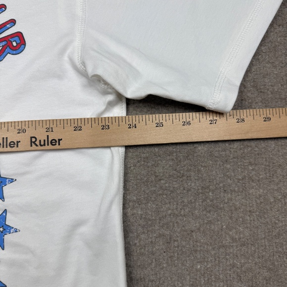 The Rolling Stones Graphic T Shirt Men's Size L White 1981 Tour Boxy Crop Fit - Picture 6 of 8